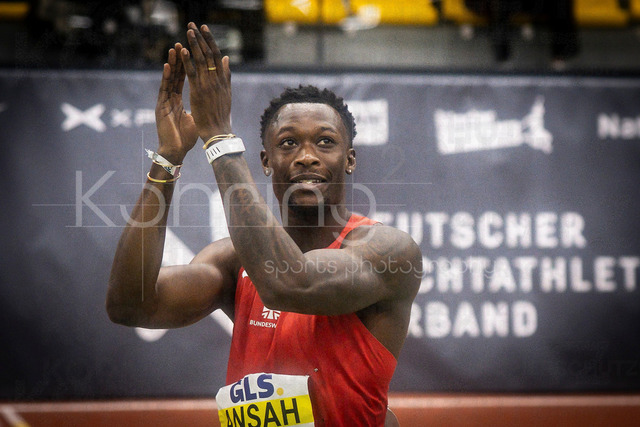 Deutsche Leichtathletik-Hallenmeisterschaften; Dortmund, 28.02.2026 | Owen Ansah (Hamburger SV, 229) ist Deutscher Hallenmeister über 60m; Deutsche Leichtathletik-Hallenmeisterschaften am 28.02.2026 in der Helmut-Körnig-Halle in Dortmund. 