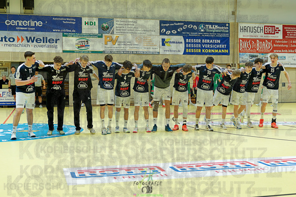 mJB Pokalrunde dt. Meisterschaft, TV Hüttenberg - TSV GWD Minden | mJB Pokalrunde dt. Meisterschaft, TV Hüttenberg - TSV GWD Minden am 15.03.2025 in Münchholzhausen (Sporthalle Münchholzhausen)Photo © 2025 - Jörg Heinrich - Realisiert mit Pictrs.com