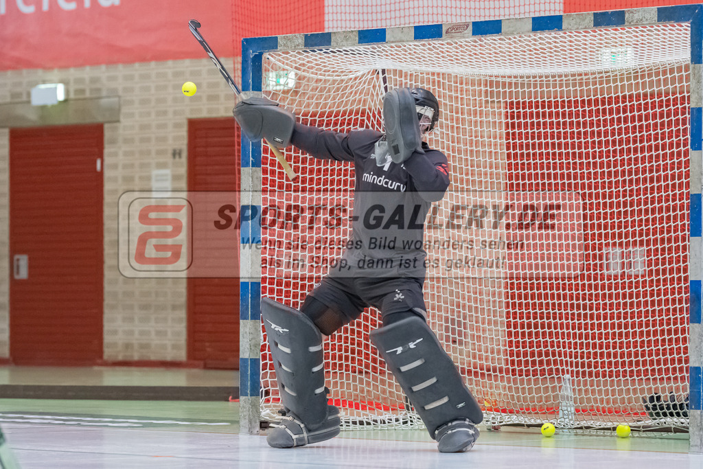 HK_20230108_102351 | 1. Bundesliga ( Halle ) Herren Crefelder HTC - Uhlenhorst Mülheim am 8.1.2023 Crefelder HTC  ( CHTC ), Krefeld , Lennart Küppers Torwart ( Uhlenhorst Mülheim #1 )
