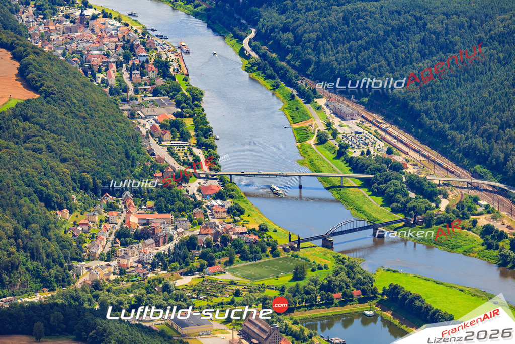 Die Luftaufnahme der Stadt Bad Schandau wurde vom UL-Flugzeug heraus erstellt ( keine Drohne )- hohe Auflösung für beste Qualität