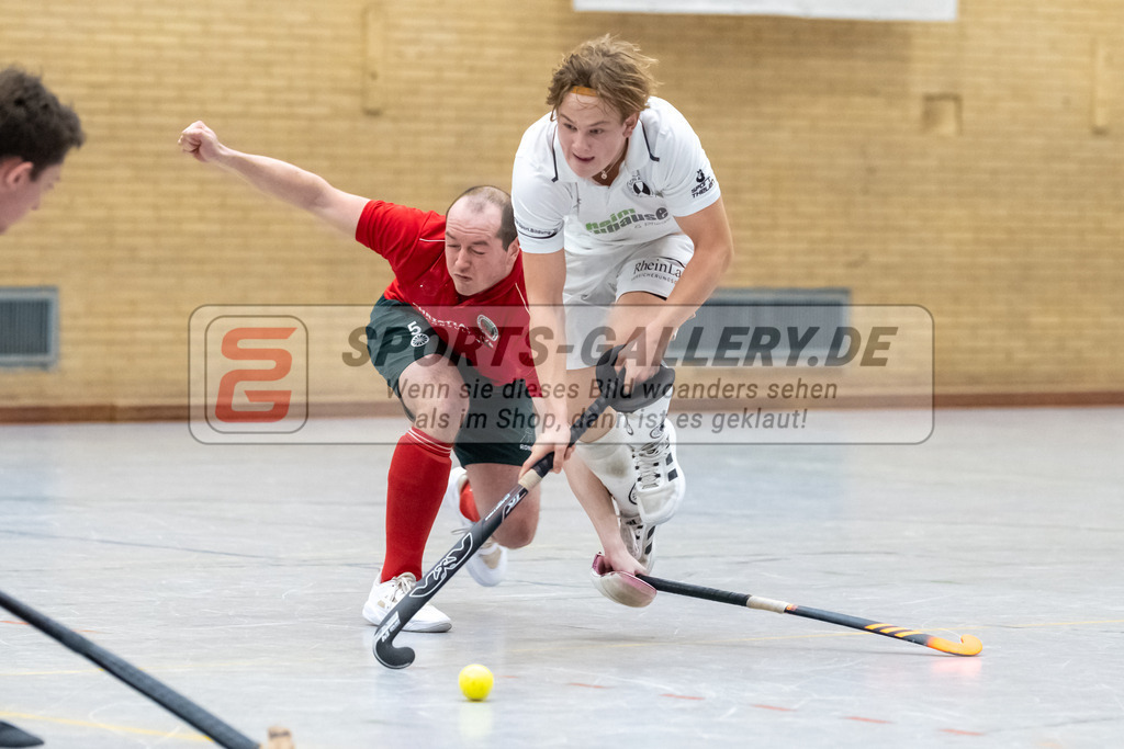 SFE_20230115_0165 | 1. Bundesliga Hockey Herren Schwarz-Weiss Neuss - Crefelder HTC am 15.01.2023 in  (Sporthalle Jahnerstrasse), Photo: Stephan Fehrmann 2022 (Sports-Gallery),Finn LangHeinrich ( Schwarz-Weiss Neuss #15 )