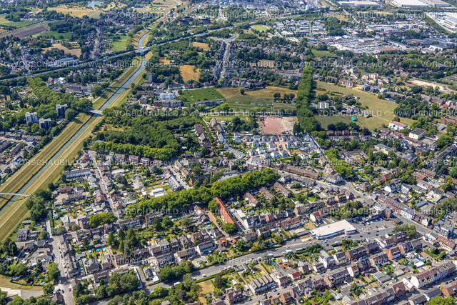 Oberhausen220800624 | Luftbild, Ansicht Ortsteil Buschhausen und Baustelle Neubauwohngebiet Schwarze-Heide-Weg, Oberhausen, Ruhrgebiet, Nordrhein-Westfalen, Deutschland