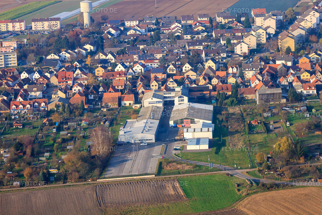 Luftbild: DBK Erweiterung in den Unterkandler Gärten in Kandel im Bundesland Rheinland-Pfalz in Deutschland. Foto: IMG_46337.jpg vom 12.11.2011 durch Werner Riehm/FLY-FOTO.de