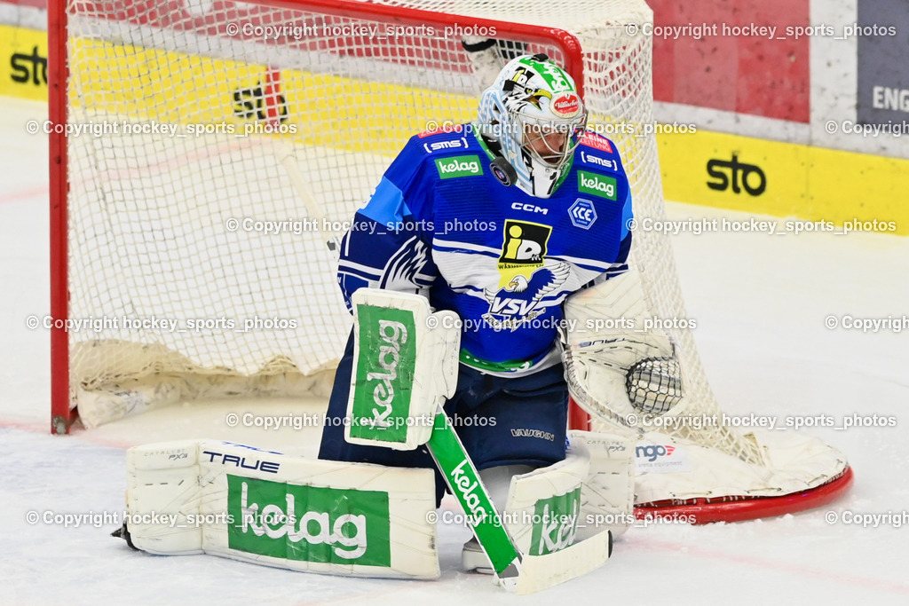 EC IDM WÄRMEPUMPEN VSV vs. HYDRO FEHERVAR AV 19 | #1 LAMOUREUX JEAN PHILIPPE EC VSV, win2day ice hockey league Puck, EC IDM WÄRMEPUMPEN VSV vs. HYDRO FEHERVAR AV 19, EC IDM WÄRMEPUMPEN VSV vs. HYDRO FEHERVAR AV 19 am 20.11.2024 in Villach (Stadthalle Villach), Austria, (Photo by Bernd Stefan)