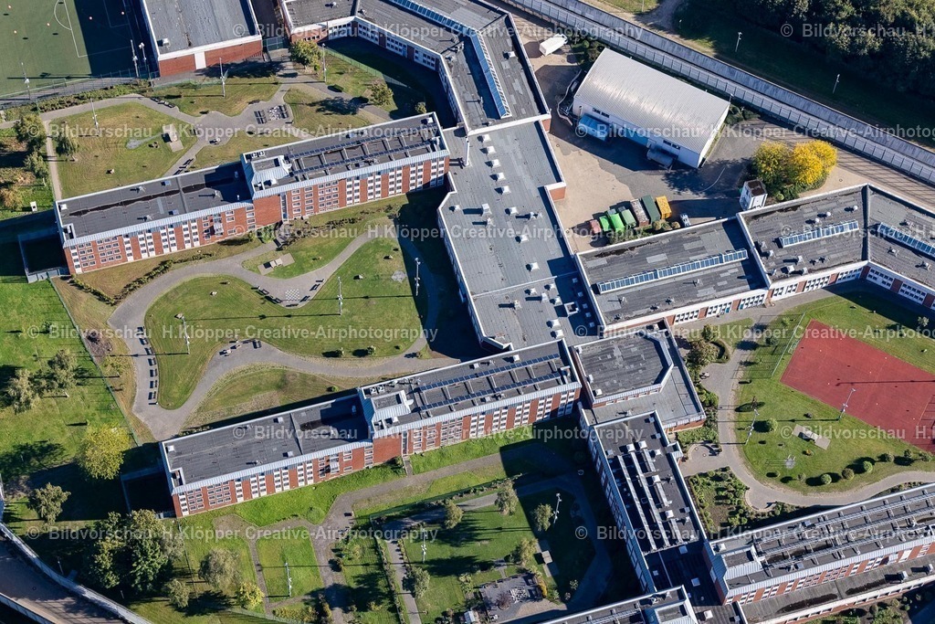 Lufbilder Aachen-6003 | Gefängnis- Gelände und Sicherheitsumzäunung der Justizvollzugsanstalt JVA an der Krefelder Straße im Ortsteil Hastenrath in Aachen im Bundesland Nordrhein-Westfalen, Deutschland. - Realisiert mit Pictrs.com