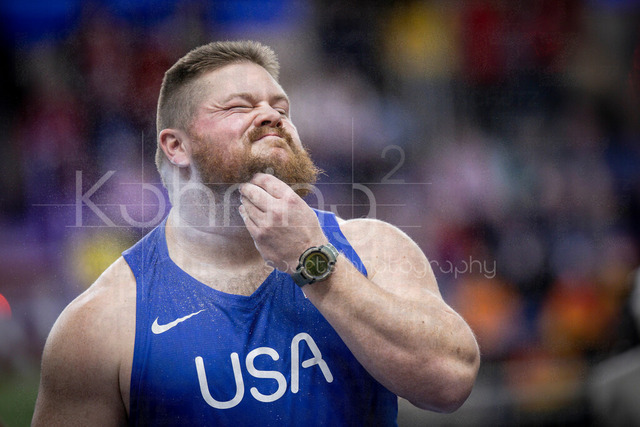 World Athletics Indoor Championships Kujawy Pomorze 26, 22.03.2026 | TORUN, POLAND - MARCH 22:  Roger STEEN (USA) competes in the men's shot put during the World Athletics Indoor Championships Kujawy Pomorze 26 on day 3 / session 1 at Kujawsko-Pomorska Arena Torun on March 22, 2026 in Torun, Poland. 