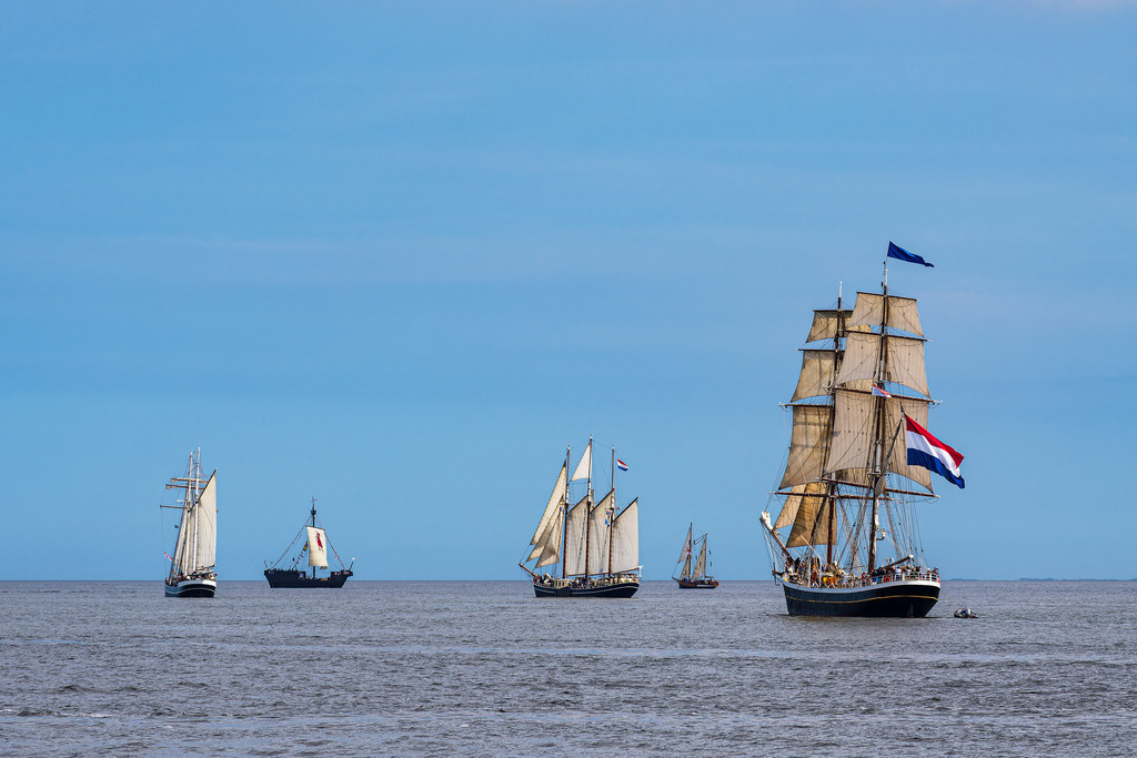 Segelschiffe auf der Ostsee während der Hanse Sail in Rostock | Segelschiffe auf der Ostsee während der Hanse Sail in Rostock.