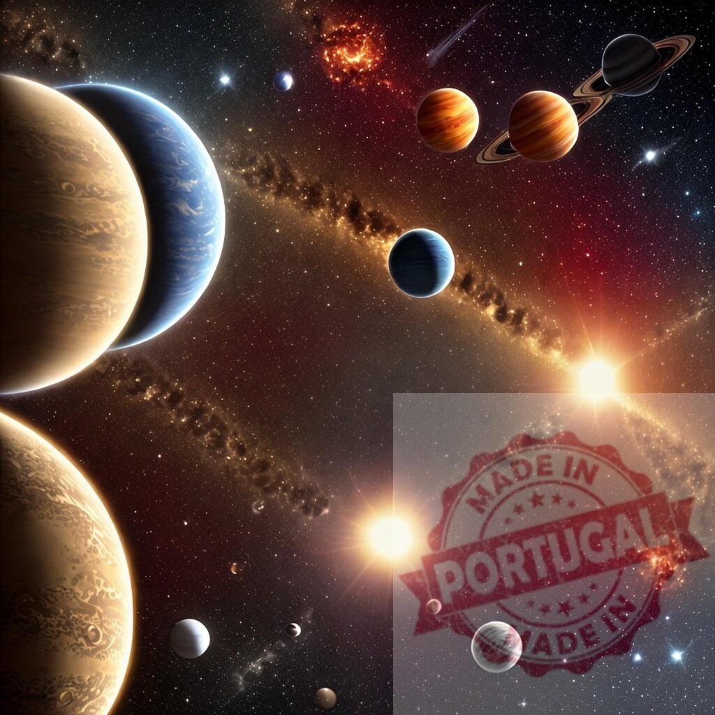 Solar system planets orbiting bright shining stars | Planets, stars, and galaxies creating a vibrant cosmos with celestial bodies - Realisiert mit Pictrs.com