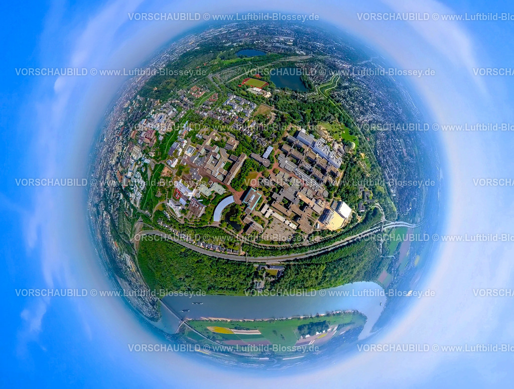 Duesseldorf240590090Heinrich-Heine_Universitaet | Luftbild, Heinrich-Heine-Universität, Münchener Straße und Fleher Wald, hinten der Südpark mit Deichsee und Uni-See, Erdkugel, Fisheye Aufnahme, Fischaugen Aufnahme, 360 Grad Aufnahme, tiny world, little planet, fisheye Bild, Bilk, Düsseldorf, Nordrhein-Westfalen, Deutschland
