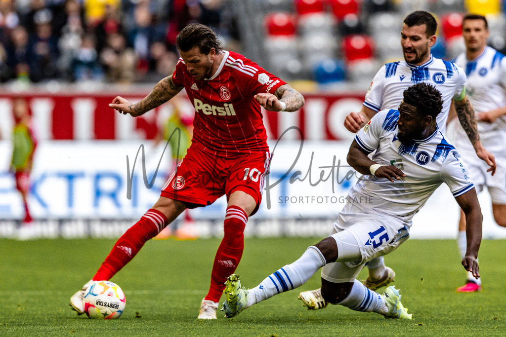 Fortuna Düsseldorf vs. Karlsruher SC | Düsseldorf, 30.04.2023: 2. Bundesliga, 30. Spieltag, Fortuna Düsseldorf gegen Karlsruher SC in der Merkur Arena in Düsseldorf. Foto: sportfotografie.ms | Markus Paletta - Realisiert mit Pictrs.com