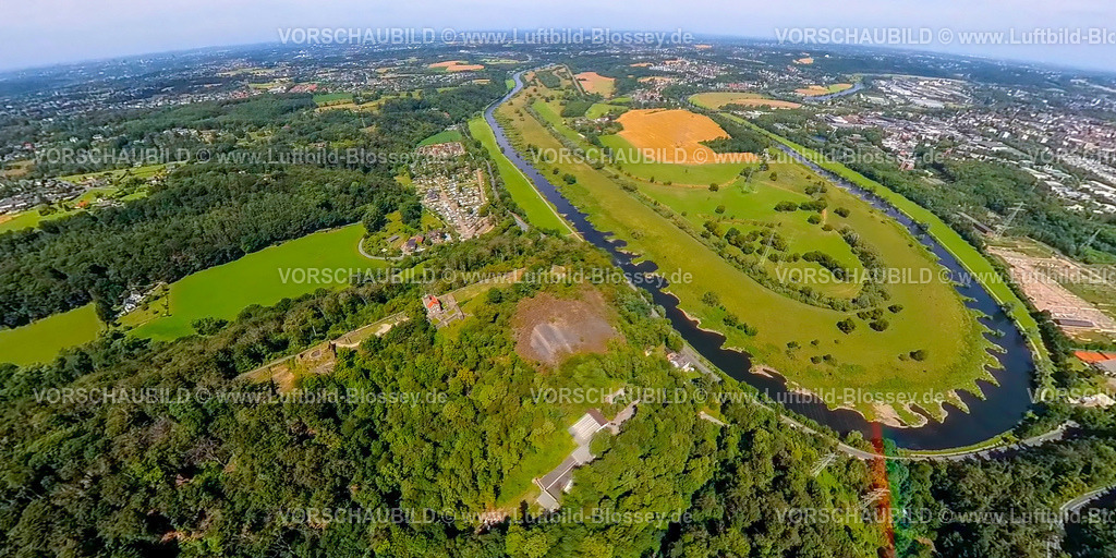 Hattingen230790249_Ruhrbogen | Luftbild, Hattinger Ruhrbogen, NSG Ruhraue Winz, Fluss Ruhr, Erdkugel, Fisheye Aufnahme, Fischaugen Aufnahme, 360 Grad Aufnahme, tiny world, Winz, Hattingen, Ruhrgebiet, Nordrhein-Westfalen, Deutschland