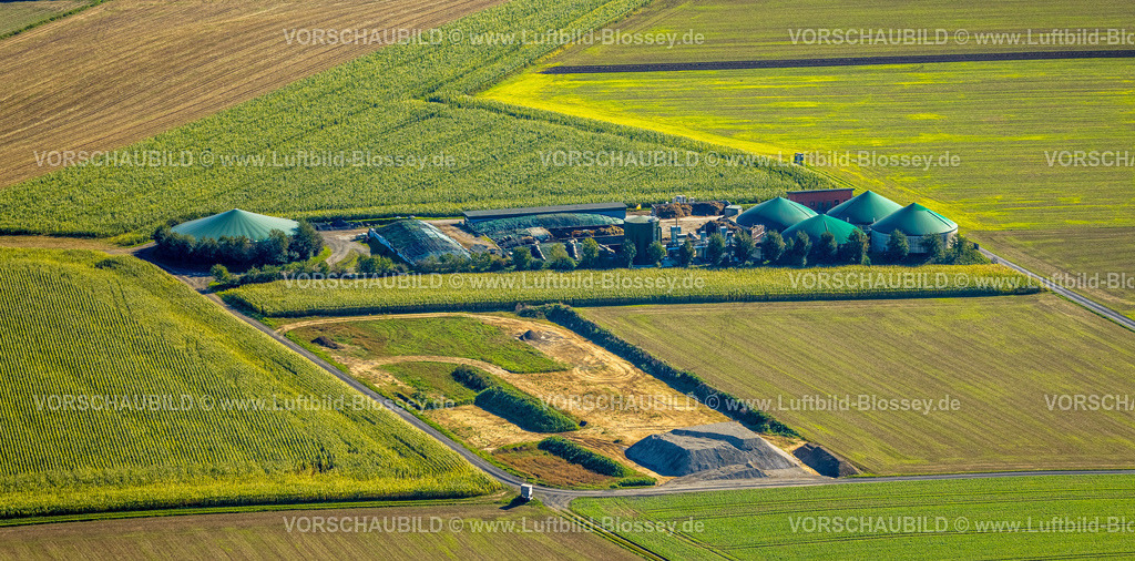 Balve230907685-2 | Luftbild, Biogasanlage mit Erweiterungsfläche, Volkringhausen, Balve, Sauerland, Nordrhein-Westfalen, Deutschland