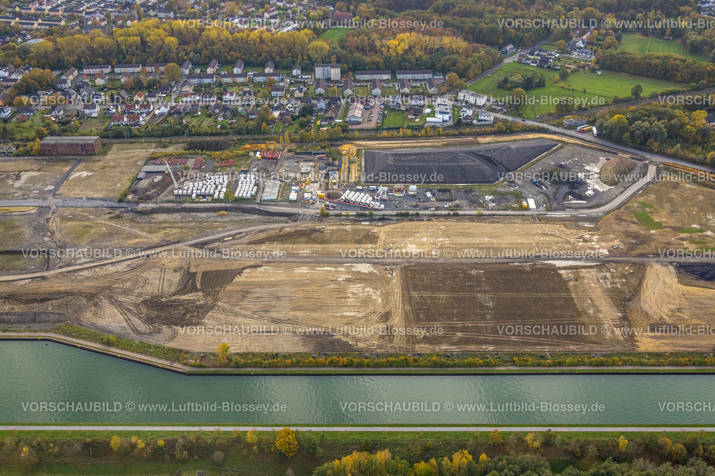Bergkamen221013318 | Luftbild, Wasserstadt Aden, Baugebiet für geplantes Stadtquartier auf dem Gelände der ehemaligen Zeche Haus Aden, Datteln-Hamm-Kanal, Heil, Bergkamen, Ruhrgebiet, Nordrhein-Westfalen, Deutschland