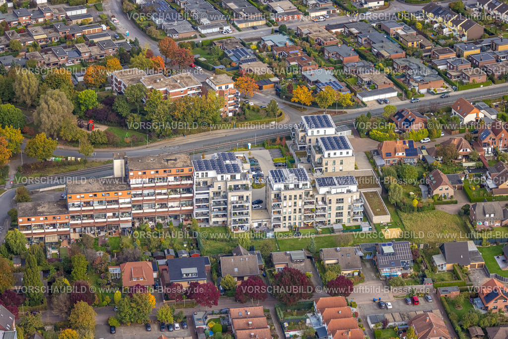 Hamm241015062 | Luftbild, Neubau Wohnhäuser mit Solardach am Grenzweg, Einfamilienhaus Wohnhaus mit Garten Feuerdornstraße, Uentrop, Hamm, Ruhrgebiet, Nordrhein-Westfalen, Deutschland