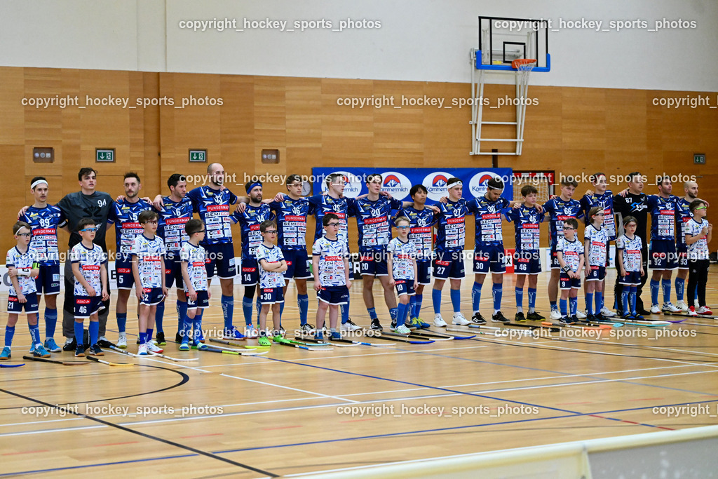 VSV Unihockey vs. Wiener Floorballferein 6.4.2024 | VSV Unihockey Mannschaft, VSV Unihockey vs. Wiener Floorballferein 6.4.2024, VSV Unihockey vs. Wiener Floorballferein  am 06.04.2024 in Villach (Ballspielhalle St. Martin), Austria, (Photo by Bernd Stefan)