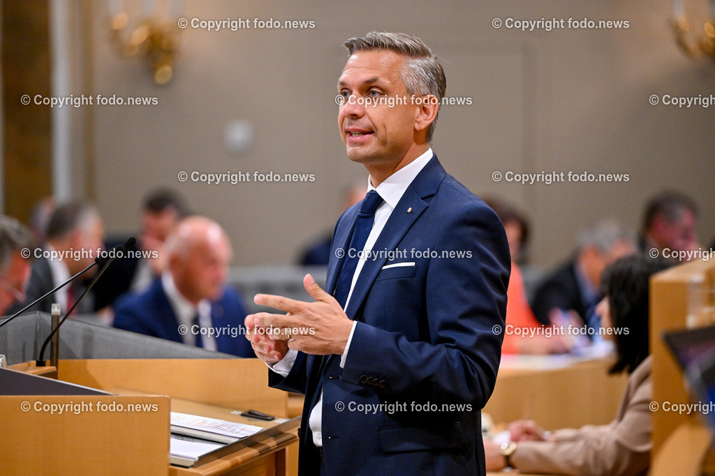 Landhaus Linz_ Promenade_ Landtagssitzung_ 13.06.2024-12 | 13.04.2024, Landhaus Linz AUT, Promenade, Landtagssitzung, im Bild LR Wolfgang Hattmannsdorfer (VP)