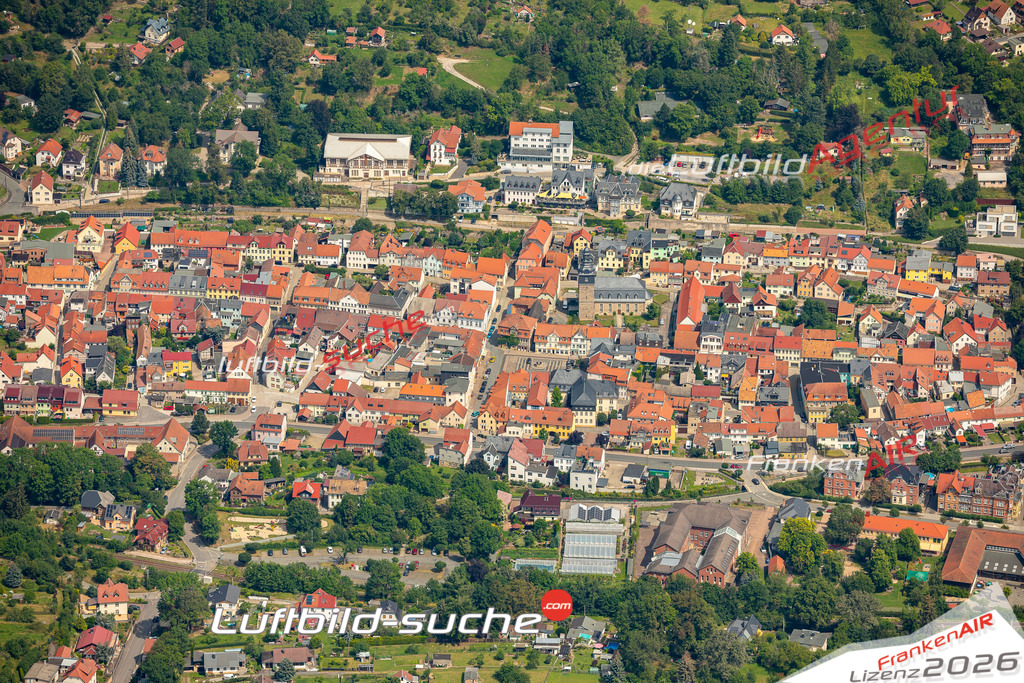 Das Luftbild zeigt :  Bad Blankenburg - Die Luftaufnahme wurde 2024 vom UL-Flugzeug aus erstellt ( keine Drohne ) - Hochauflösende Luftaufnahme - Für grossformatige Ausdrucke geeignet. Die Geschenkidee !Mit Lizenz und Bildrechte bestellbar