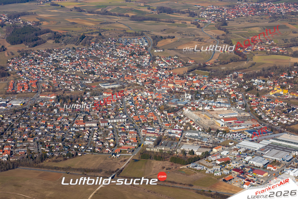 Das Luftbild der Stadt Neuenkirchen am Brand wurde 2019 vom Flugzeug heraus erstellt (keine Drohne) Aufnahmehöhe ca.400 Meter- hohe Auflösung- beste Druck-Qualität garantiert!