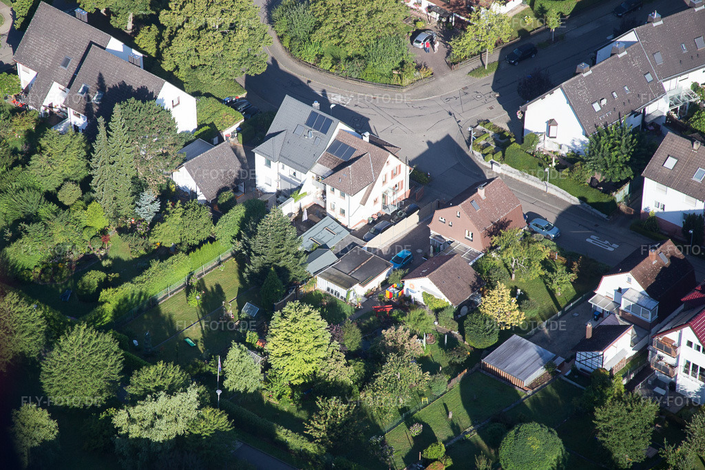 Luftbild: Hohenwettersbach, Neuer Weg im Ortsteil Hohenwettersbach in Karlsruhe im Bundesland Baden-Württemberg in Deutschland. Foto: IMG_092930.jpg vom 13.08.2016 durch Werner Riehm/FLY-FOTO.de