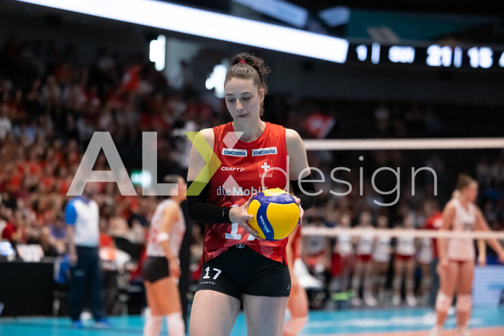Austria v Switzerland - CEV European League Women | KRIENS, SWITZERLAND - JUNE 14: JULIE LENGWEILER of Switzerland during the CEV European League match between Austria and Switzerland at Pilatus Arena on June 14, 2026 in Kriens, Switzerland. - Realisiert mit Pictrs.com