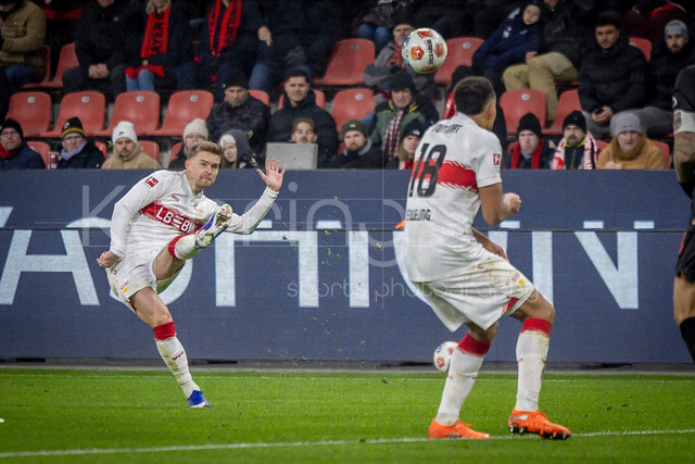 German Bundesliga, Bayer 04 Leverkusen vs. VfB Stuttgart, 10.01.2026 | LEVERKUSEN, GERMANY - JANUARY 10: Maxilimial Mittelstädt (Mittelstadt, Mittelstaedt / VfB Stuttgart, 7) during the German Bundesliga match on gameday 16 between Bayer 04 Leverkusen vs. VfB Stuttgart at BayArena on January 10, 2026 in Leverkusen, Germany. DFL REGULATIONS PROHIBIT ANY USE OF PHOTOGRAPHS AS IMAGE SEQUENCES AND/OR QUASI-VIDEO.