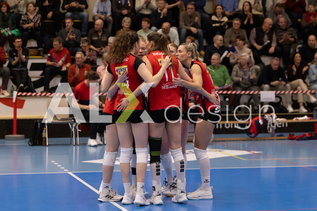 Volleyball I Frauen I Saison 2025-2026 I Volleyball NLA | Women I 1/4 Finals I VC Kanti Schaffhausen - BIWI Volleyball Franches-Montagnes I 21.02.2026 | VC Kanti Schaffhausen - Spielerkreis - Realisiert mit Pictrs.com