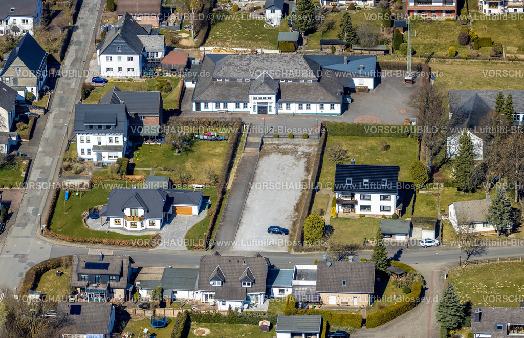 Brilon220303121 | Luftbild, Schützenhalle in Altenbüren, Brilon, Sauerland, Nordrhein-Westfalen, Deutschland