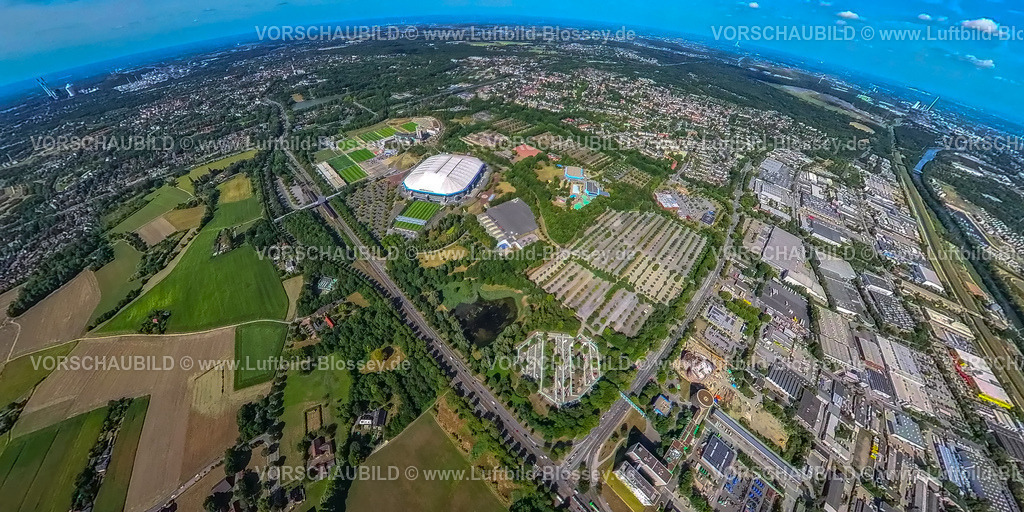 Gelsenkirchen220803_1Schalke | Fischaugen luftbild von Gelsenkirchen , Ruhrgebiet, , 