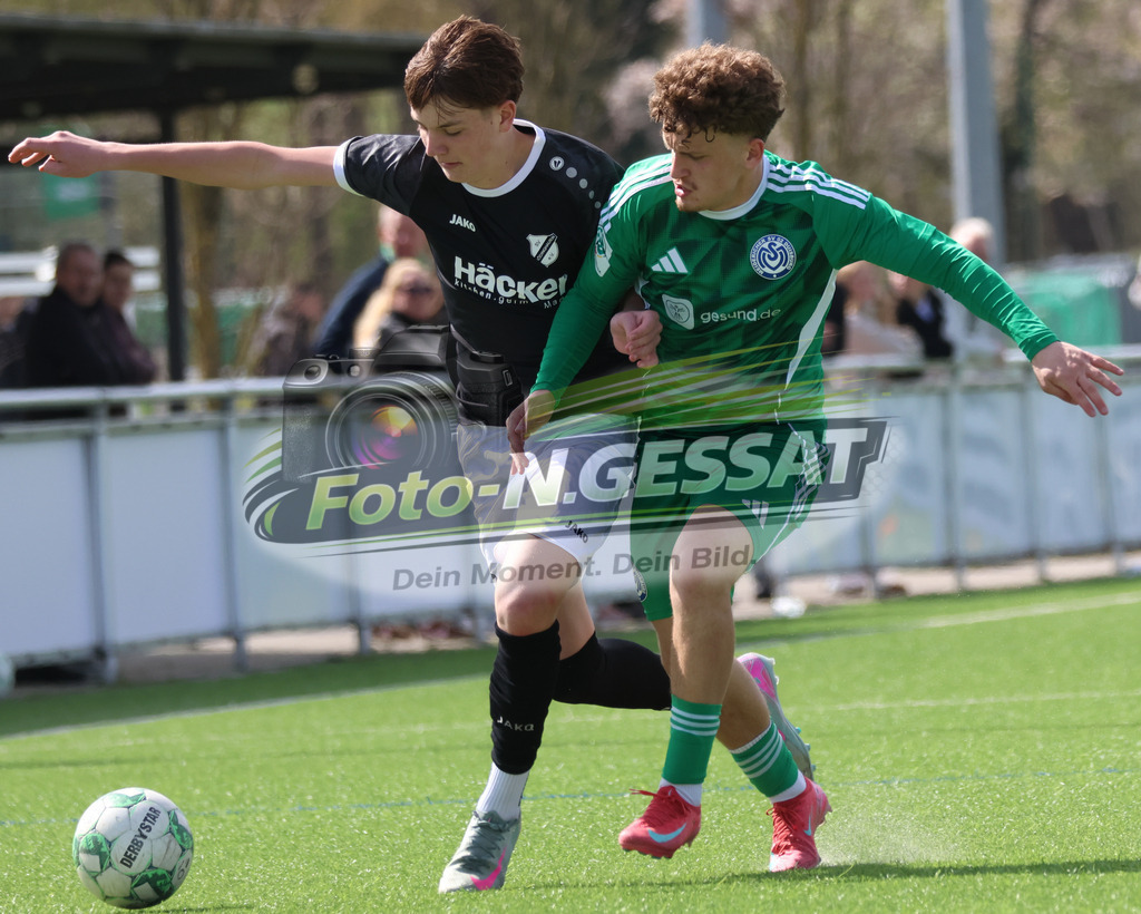 SV Rödinghausen - MSV Duisburg | Auf dem Bild zu sehen: schwarz SV Rödinghausen ; grün MSV Duisburg: SV Rödinghausen, MSV Duisburg, Saison 25/26, A-Jugend, Testspiel, Rödinghausen, Deutschland - Realisiert mit Pictrs.com