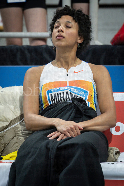 ISTAF Indoor; Duesseldorf, 24.01.2026 | DUESSELDORF, GERMANY - JANUARY 24:  Malaika Mihambo (GER) focussed during the ISTAF Indoor Dusseldorf at PSD Bank Dome on January 24, 2026 in Duesseldorf, Germany. 