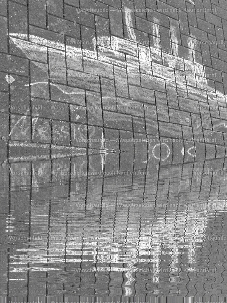 Strassengrafitti-waterreflection | online Fotogalerie mit schwarz-weiß Fotografien und Shop für zeitlose  Poster und Leinwände in stilvollem schwarz weiß  - Realisiert mit Pictrs.com