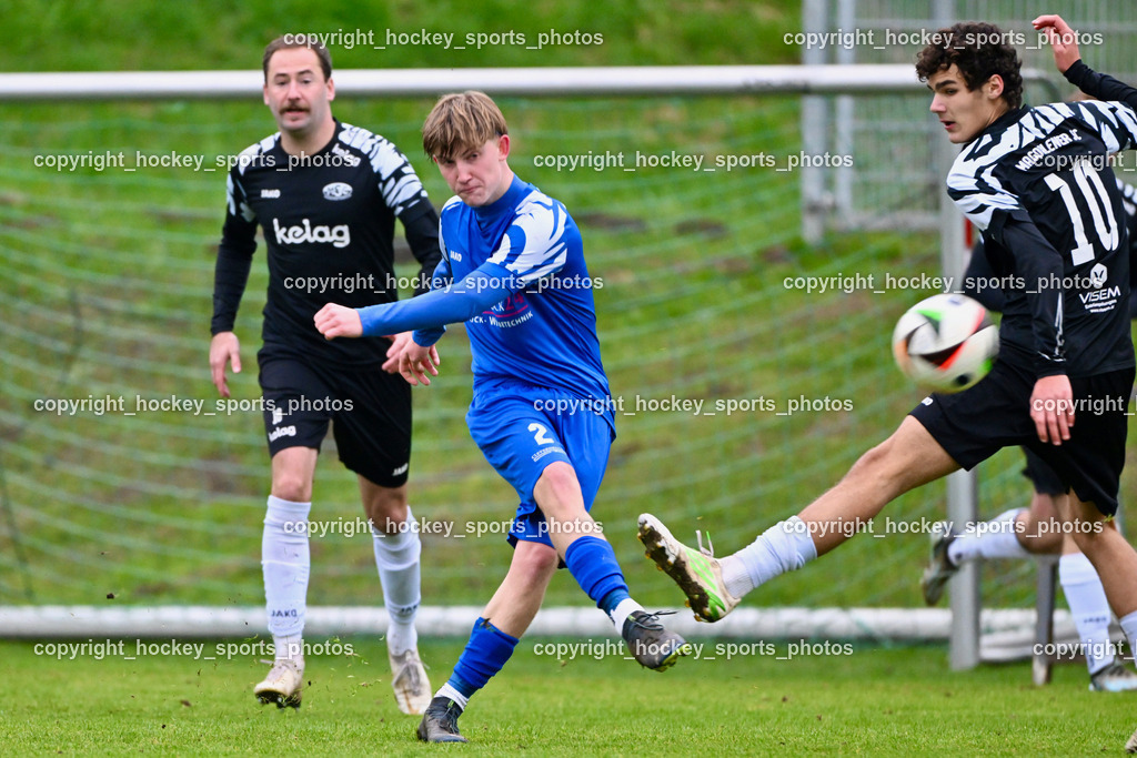 MSC Magdalen vs. SV Wernberg | #18 Daniel Brandauer MSC Magdalen, #2 Samuel Hofer SV Wernberg, #10 Luca Guggenberger MSC Magdalen, MSC Magdalen vs. SV Wernberg, MSC Magdalen vs. SV Wernberg am 10.11.2024 in Magdalen (Sportplatz Magdalen), Austria, (Photo by Bernd Stefan)