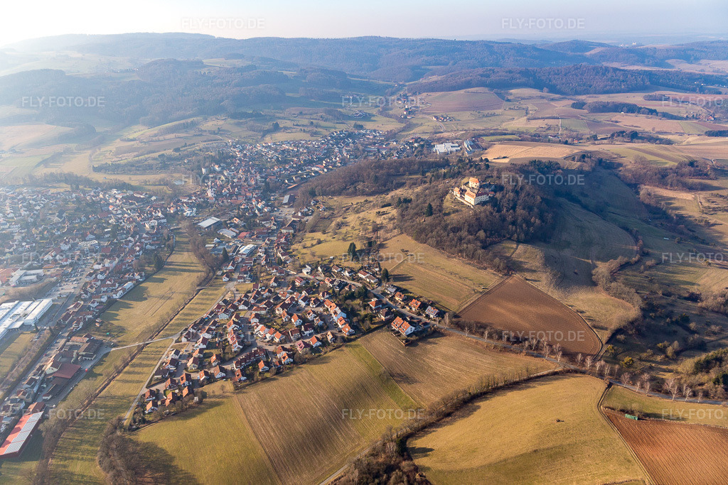 Luftbild: Reichelsheim, Burg Reichelsheim in Reichelsheim im Bundesland Hessen in Deutschland. Foto: IMG_096652.jpg vom 14.02.2017 durch Werner Riehm/FLY-FOTO.de