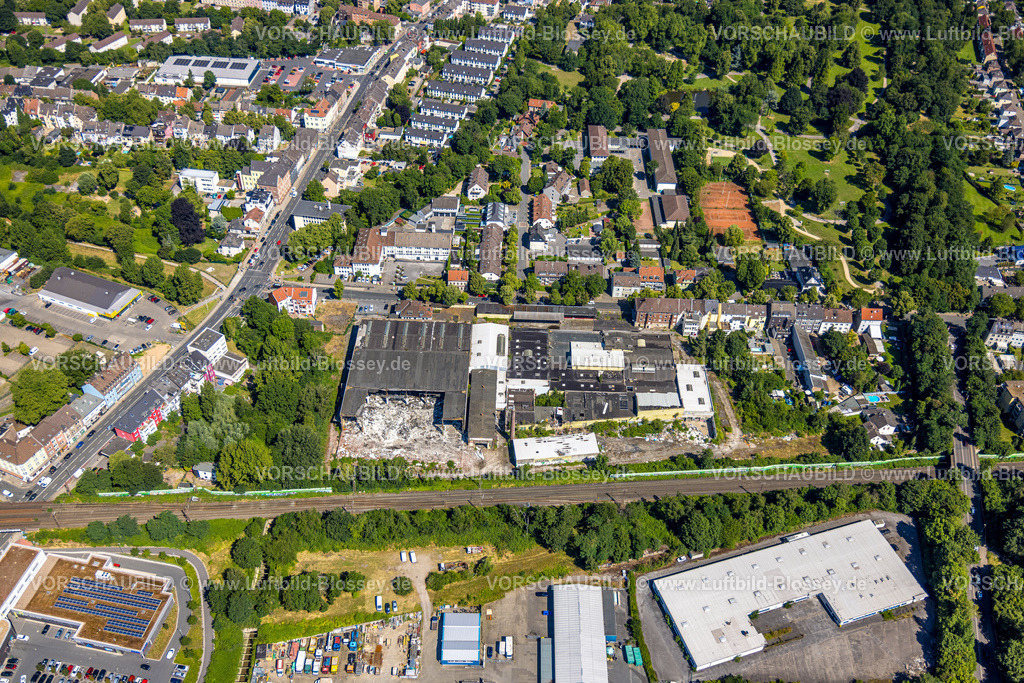 Essen230702618 | Luftbild, Abrissarbeiten ehemaliger Milchhof Kutel am Palmbuschweg, Altenessen, Essen, Ruhrgebiet, Nordrhein-Westfalen, Deutschland