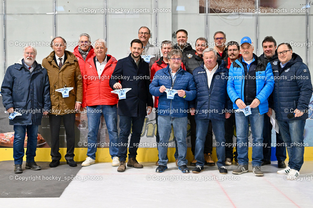 ESC Soccerzone Steindorf 50 Jahr Feier 26.2.2023 | ESC Steindorf Obmann Hans Tschernutter, DR. Dieter Kalt, ASVÖ Kärnten Christoph Schasché, ÖEHV Präsident Klaus Hartmann, Bürgermeister Steindorf Georg Kavalar, Landesrat Sebastian Schuschnig, Landtagsabgeordneter Kärnten Christof Seymann, KEHV Präsident Michael Herzog Löschnig, sportlicher Leiter ESC Steindorf Armin Rac