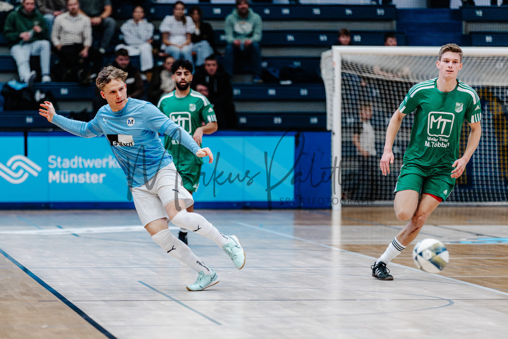 47. Stadtmeisterschaften im Hallenfußball 2025, Vorrunde | Stadtmeisterschaften im Hallenfußball 2025, Vorrunde, Sporthalle Berg Fidel in Münster. Foto: sportfotografie.ms | Markus Paletta - Realisiert mit Pictrs.com