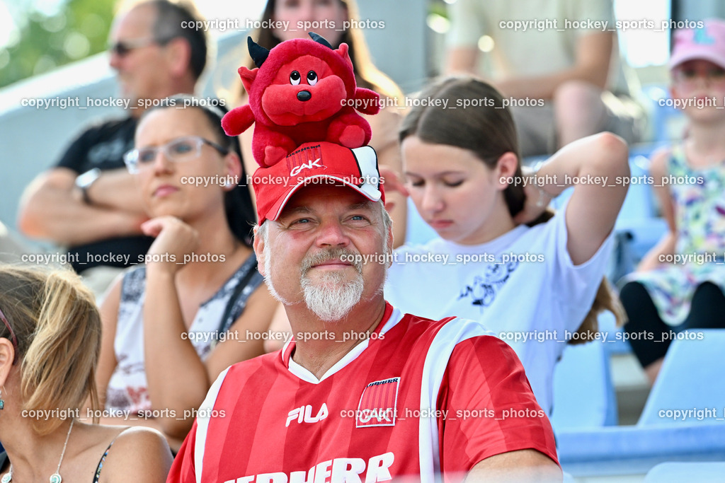 ATUS Velden vs. GAK | Besucher Stadion Lind, GAK Fans, ATUS Velden vs. GAK, ATUS Velden vs. GAK am 26.07.2024 in Villach (Stadion Lind), Austria, (Photo by Bernd Stefan)