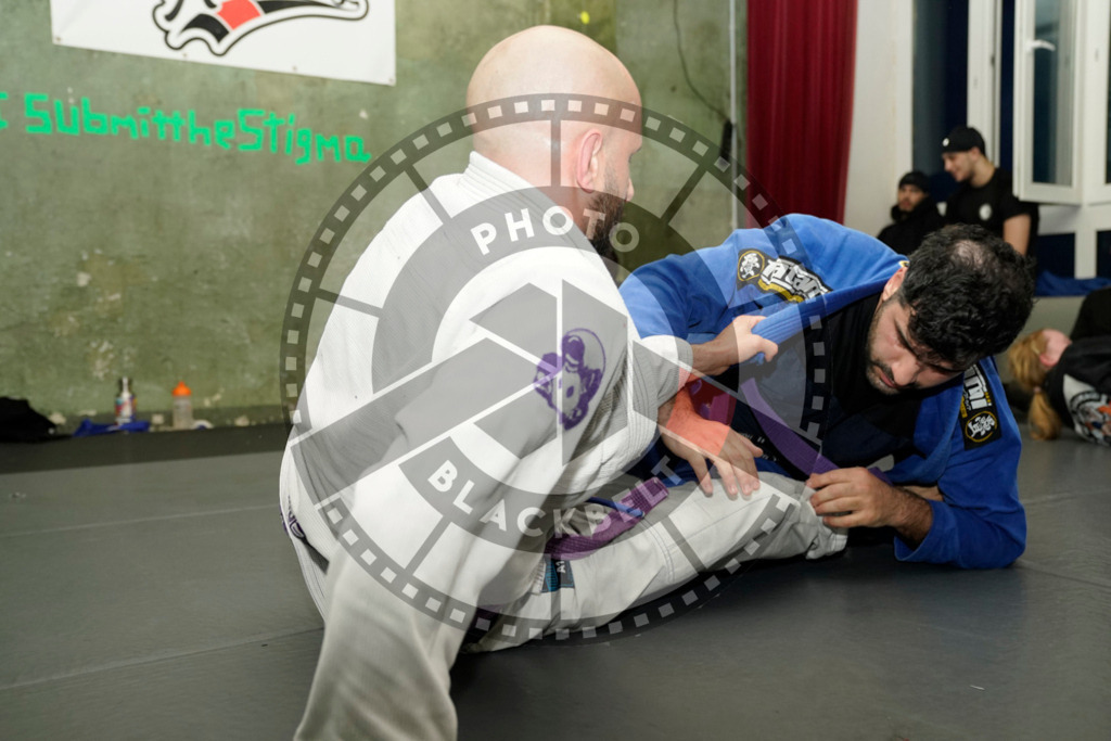 20240413PBB7732 | Fighters compete during the Grapplethon 24hours of rolling for a reason in Hamburg, Germany, on April 13, 2024.