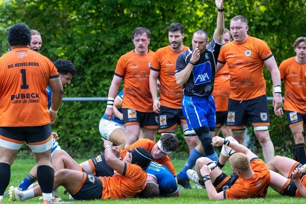 Rugby Bundesliga, Saison 2025/26, 14. Spieltag: SC Neuenheim gegen RG Heidelberg | Rugby Bundesliga, Saison 2025/26, 14. Spieltag: SC Neuenheim gegen RG Heidelberg***Versuch für Neuenheim durch Henning Brockmann (5) - Realisiert mit Pictrs.com