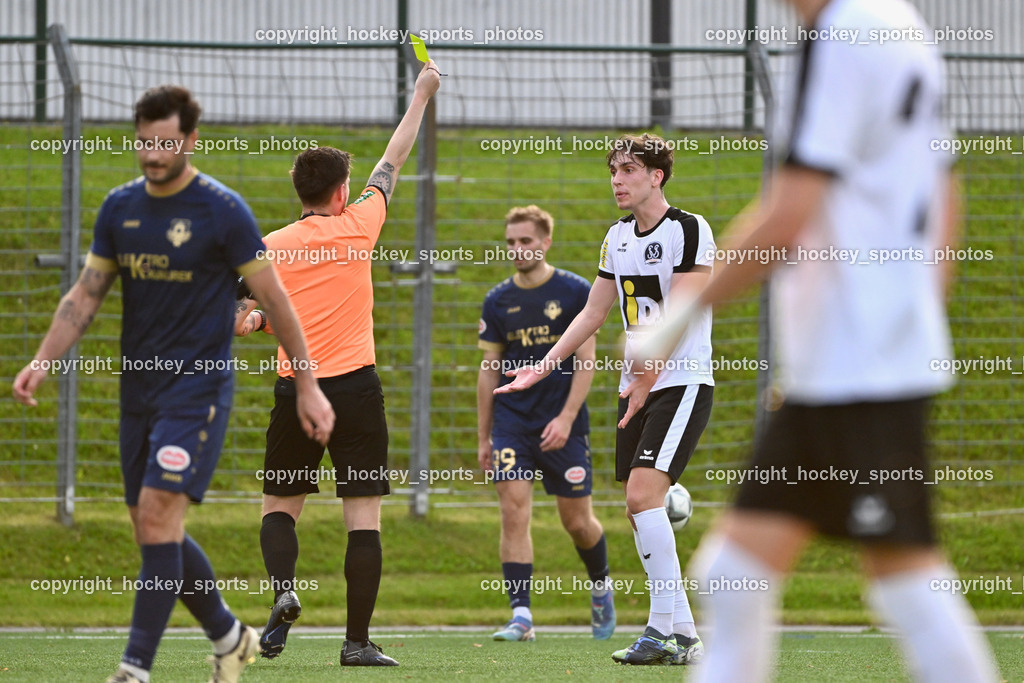 SV Spittal 1921 vs. ATUS Velden | Gelbe Karte, Almedin Medin Referee, #9 Samuel Müllmann SV Spittal, SV Spittal 1921 vs. ATUS Velden, SV Spittal 1921 vs. ATUS Velden am 05.06.2025 in Spittal an der Drau (Goldeck Stadion), Austria, (Photo by Bernd Stefan)