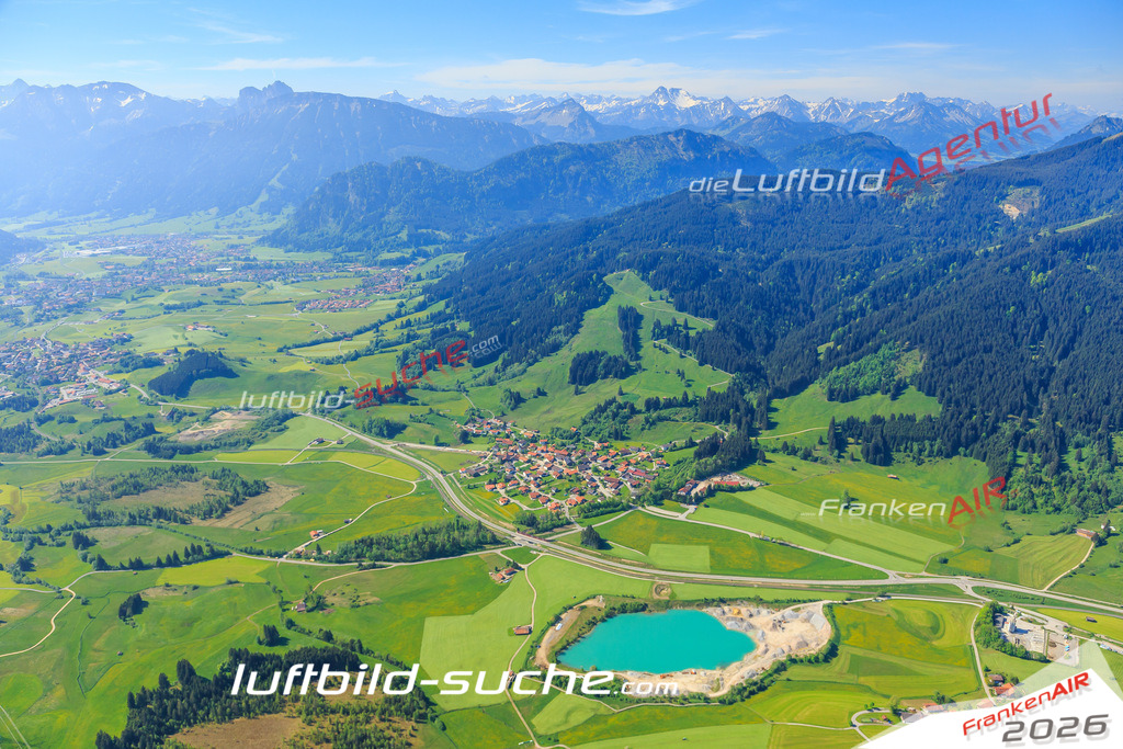 Luftbild von Kappel Pfronten - Luftaufnahme wurde 2015 von https://frankenair.de mittels Flugzeug (keine Drohne) erstellt - die Geschenkidee