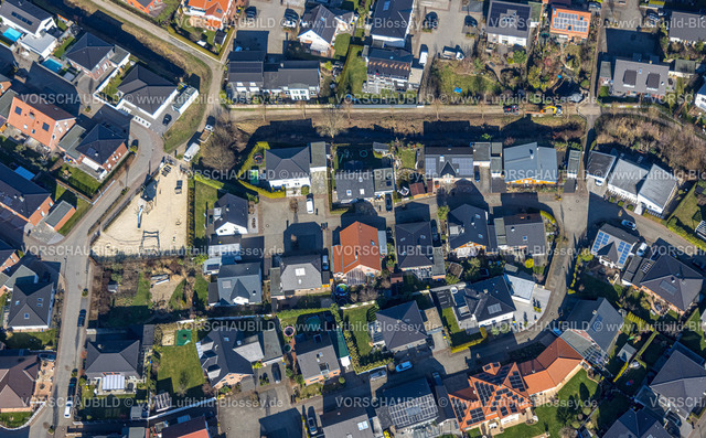 Olfen230206708 | Luftbild, Wohngebiet Olfen-Süd, Landschaftspflege, Olfen-Stadt, Olfen, Münsterland, Nordrhein-Westfalen, Deutschland