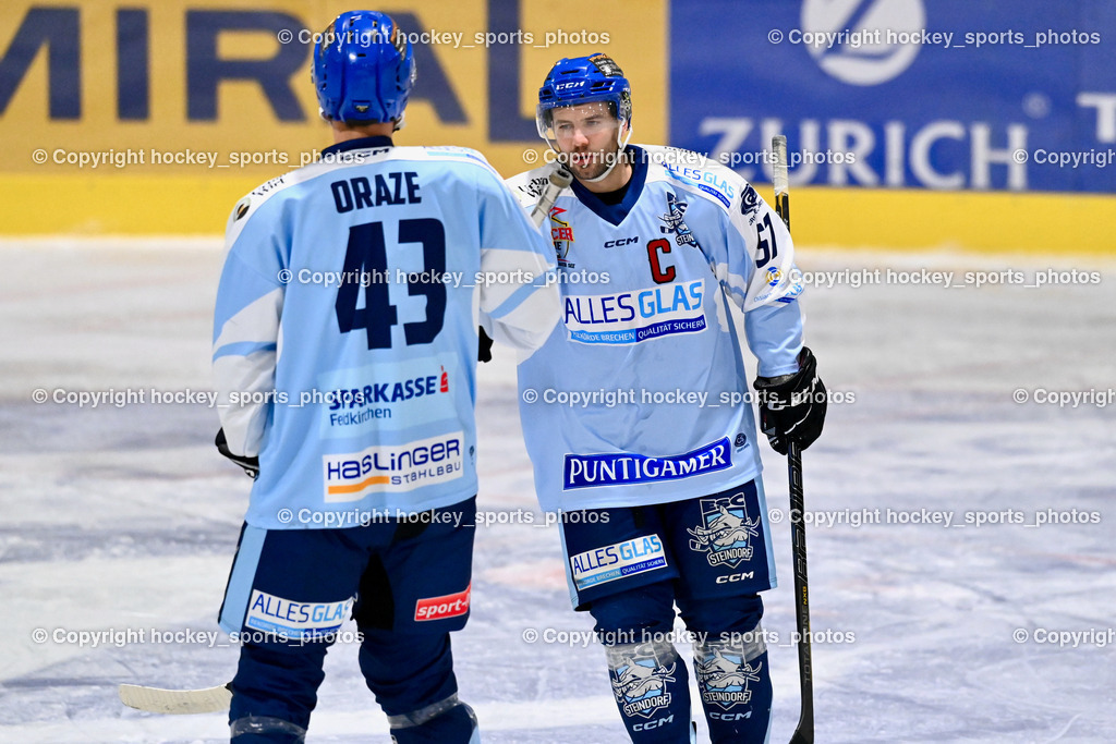ESC Steindorf vs. EC Spittal Hornets 3.12.2022 | #43 Oraze Martin, #57 Wilfan Franz