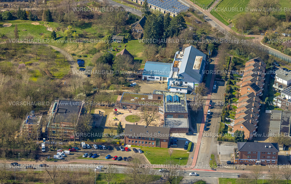Wesel240311264 | Luftbild, Wohngebiet Alte Delogstraße mit 
Reihenhaus Wohnsiedlung, CJD BerufsFörderungsZentrum Wesel Berufsschule, Wesel, Nordrhein-Westfalen, Deutschland