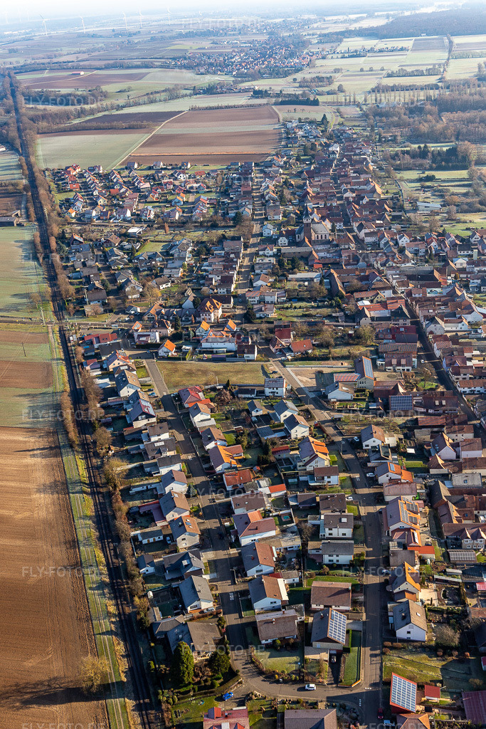 Luftbild: Im ZIegelfeld im Ortsteil Schaidt in Wörth im Bundesland Rheinland-Pfalz in Deutschland. Foto: IMG_124138.jpg vom 11.01.2021 durch Werner Riehm/FLY-FOTO.de