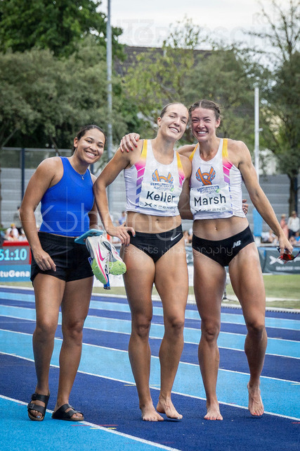 Multisport Event; Ratingen, 28.06.2026 | RATINGEN, GERMANY - JUNE 28, 2026 :  Briana Stephenson (NZL / New Zealand), Lexie Keller (USA / United States) and Erin Marsh (USA / United States) during the Multisport Event at Stadion Ratingen on June 28, 2026 in Ratingen, Germany.