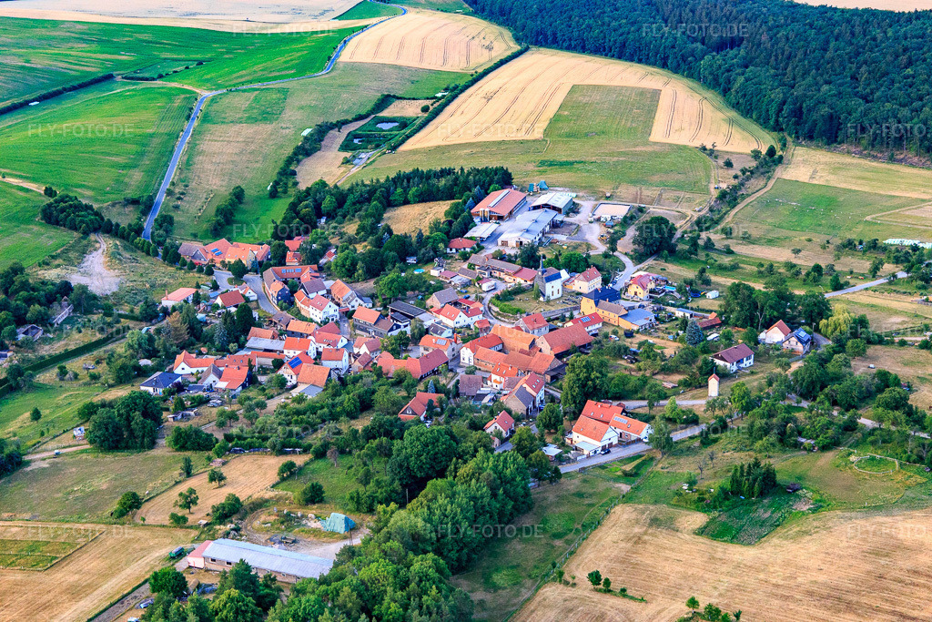 Luftbild: Ortsansicht von Süden im Ortsteil Rippersroda in Plaue im Bundesland Thüringen in Deutschland. Foto: IMG_116161.jpg vom 10.07.2019 durch Werner Riehm/FLY-FOTO.de