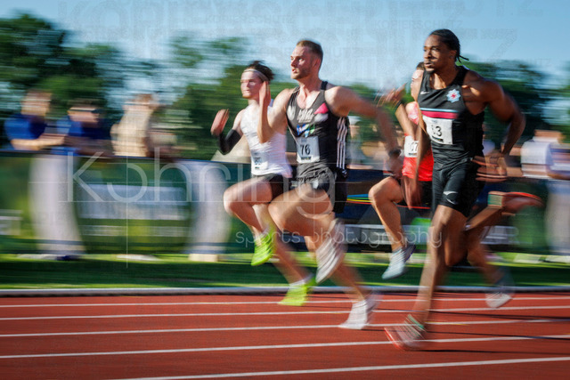 PUMA Fast Arms, Fast Legs; Wetzlar, 10.07.2026 | WETZLAR, GERMANY - JULY 10, 2026 :  Robin Ganter (MTG Mannheim) competing in the 100m during the athletics meeting PUMA Fast Arms, Fast Legs at Stadion Wetzlar on July 10, 2026 in Wetzlar, Germany.
