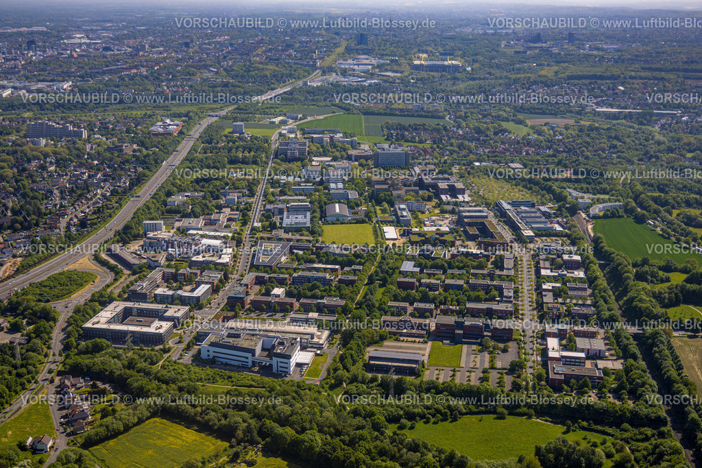 Dortmund230504300 | Luftbild, TU Technische Universität Dortmund, Technologiezentrum (TZDO), Autobahn A40, Blick nach Dortmund, Eichlinghofen, Dortmund, Ruhrgebiet, Nordrhein-Westfalen, Deutschland