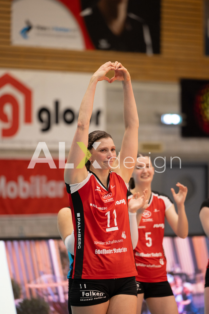 Volleyball I Frauen I Saison 2025-2026 I Volleyball NLA | Women I  Playoffs Finals 2/5 I  VC Kanti Schaffhausen - viteos NUC I  10.04.2026 | 11 Kateřina Holásková (CZ) (VC Kanti Schaffhausen) – Mitte - Realisiert mit Pictrs.com